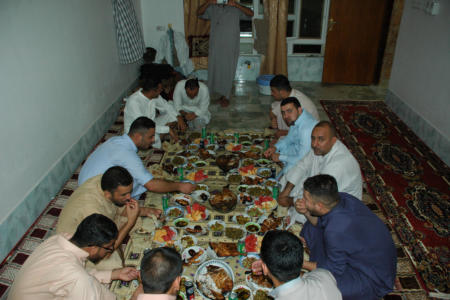 The spread that was enjoyed in the room I stay in